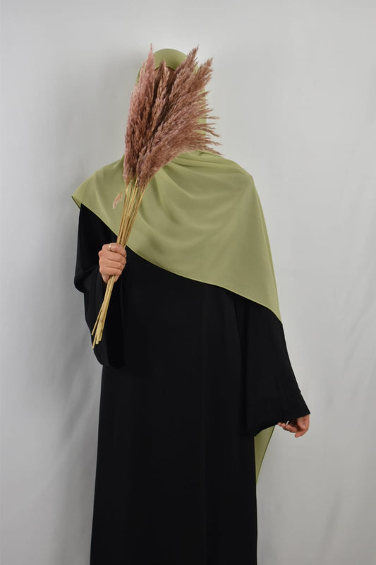 Hijab Mousseline Vert Tilleul