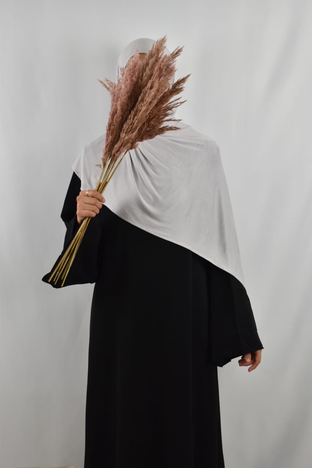 Hijab Jersey Coton Gris Poudré