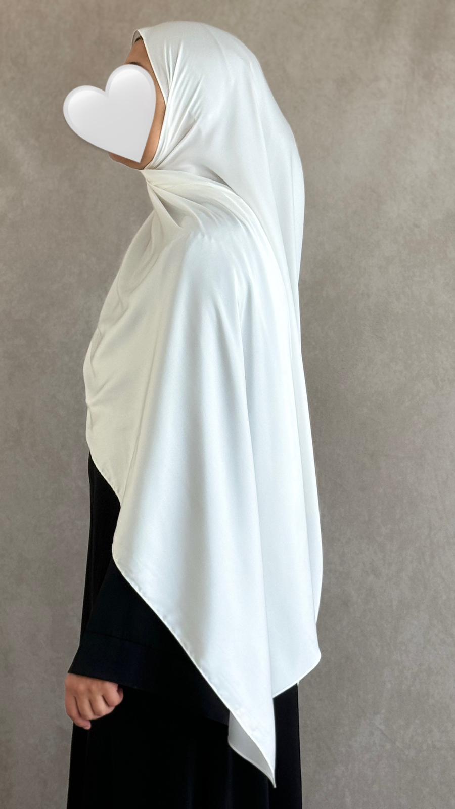 Hijab Satin Armani Blanc