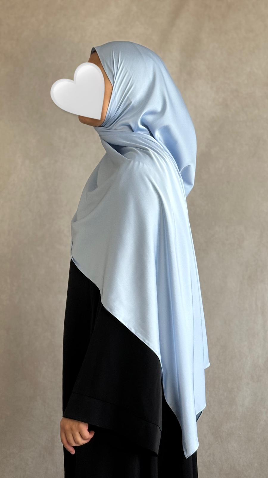 Hijab Satin Armani Bleu Doux