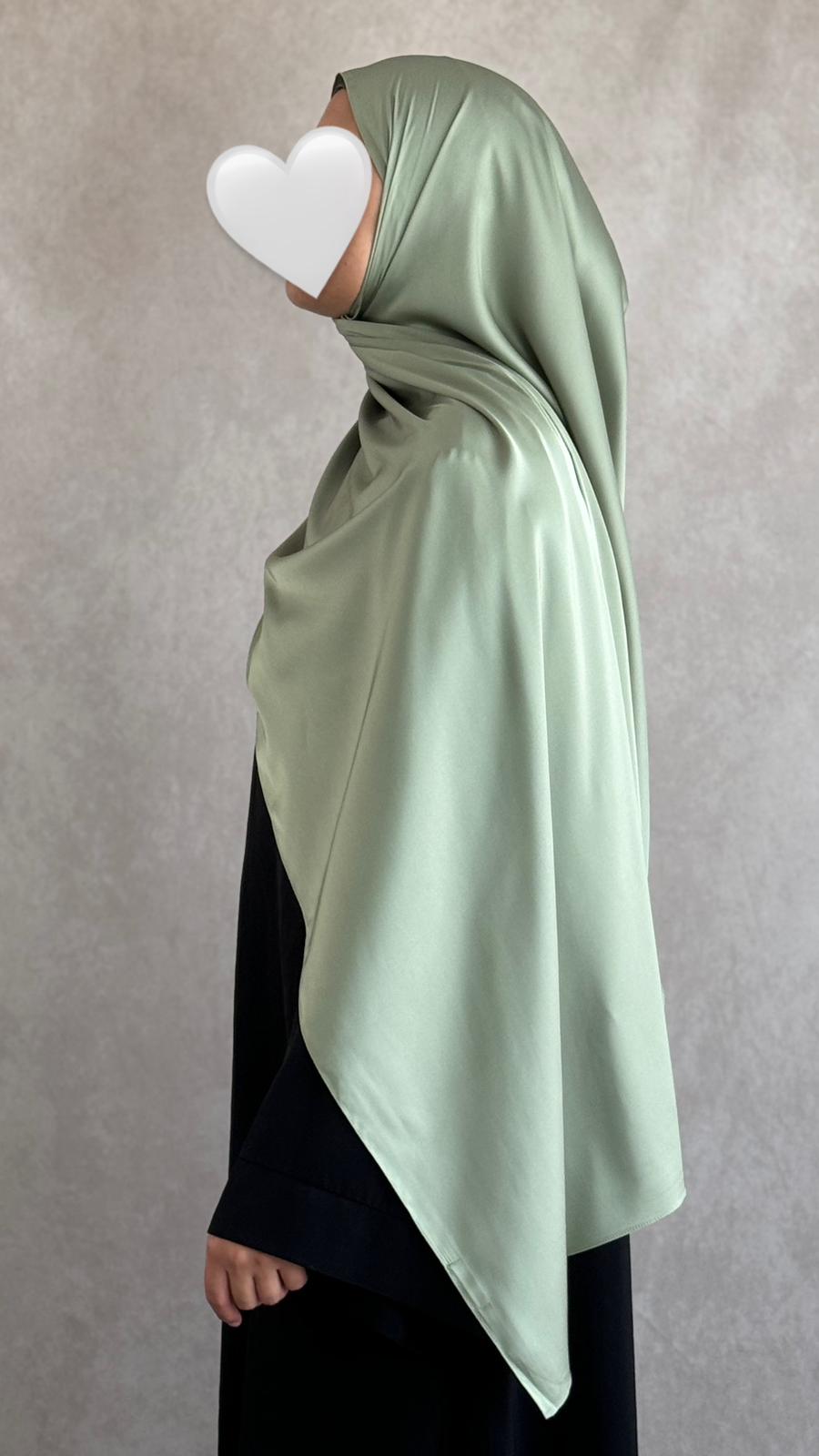 Hijab Satin Armani Vert Pastel
