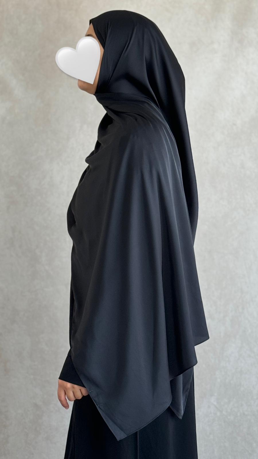 Hijab Satin Armani Noir