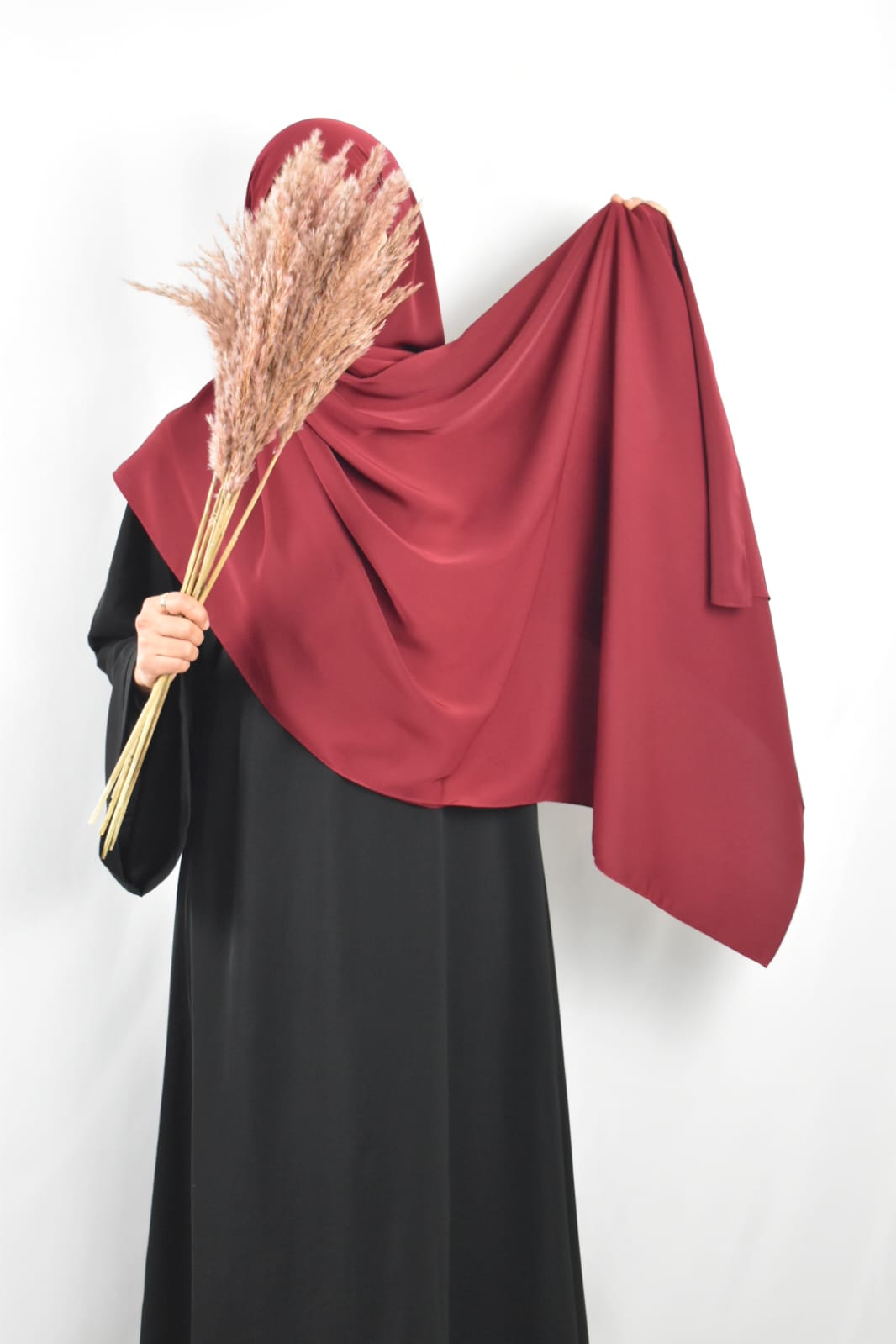 Hijab Soie de Médine Rouge Bordeaux