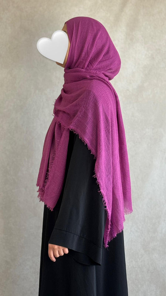 Hijab Coton Froissé Violet