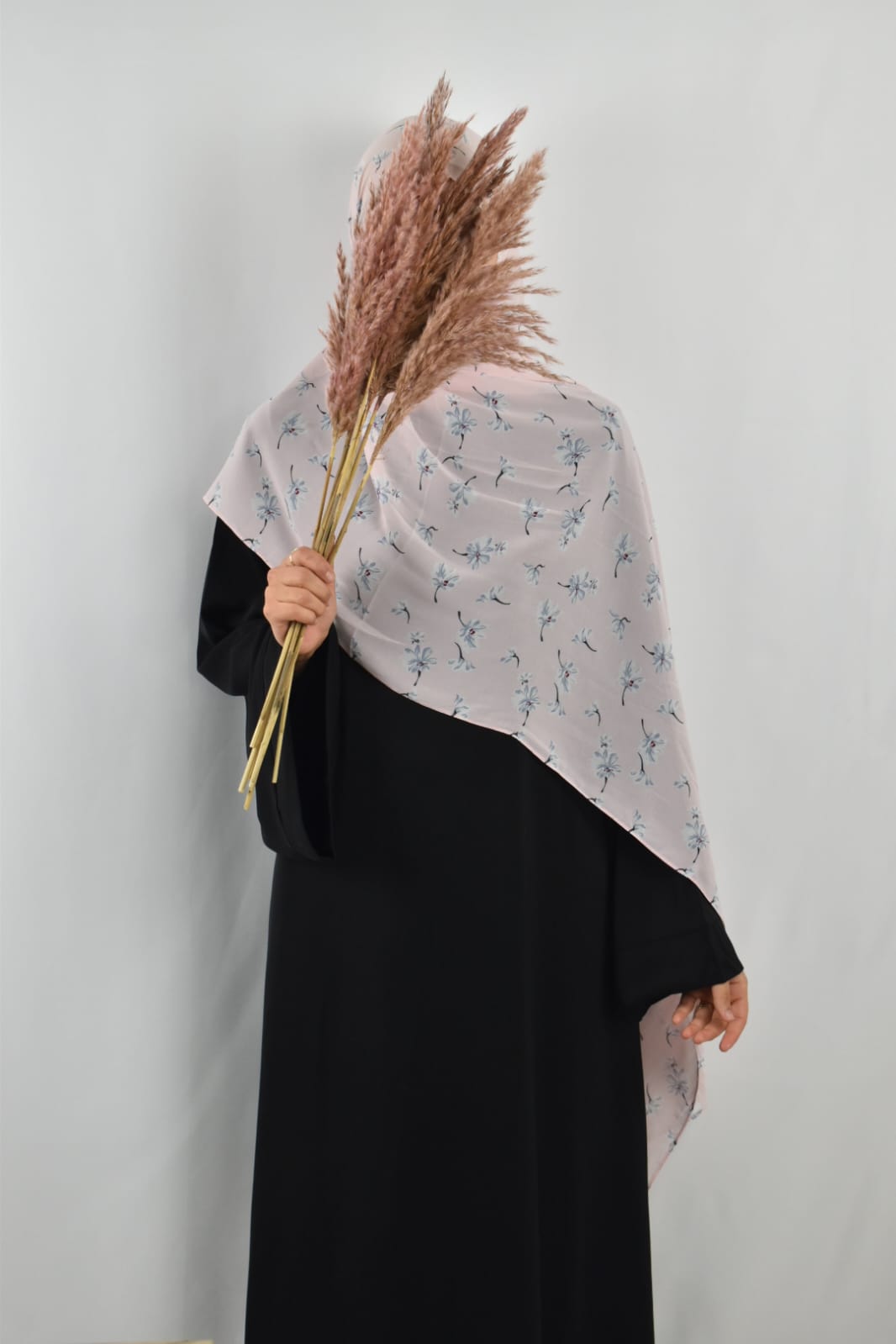 Hijab Mousseline Imprimé Floral Rose