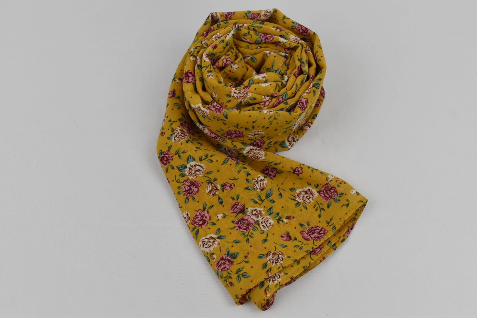 Hijab Mousseline Imprimé Floral Jaune