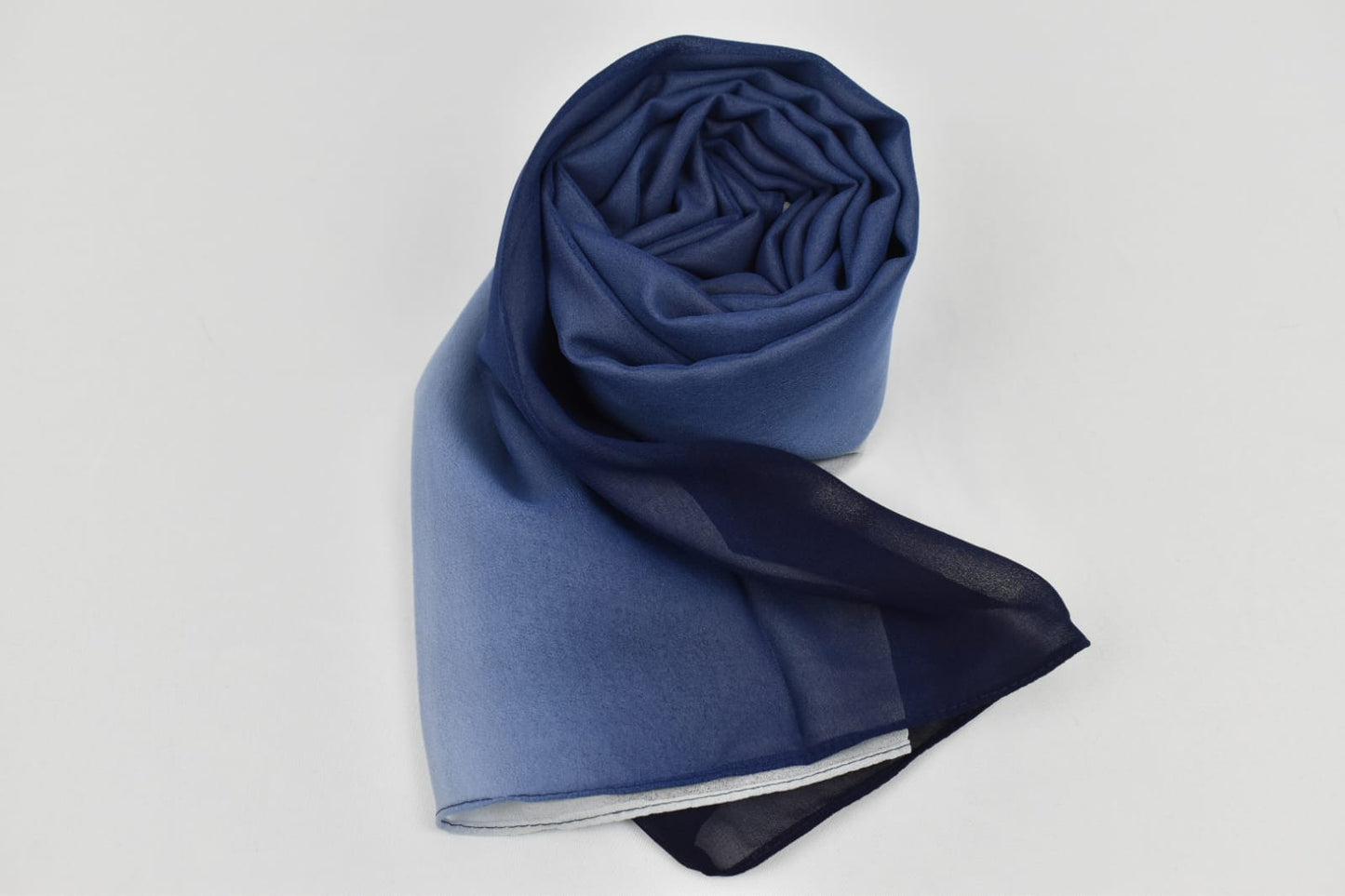 Hijab Mousseline Dégradé Bleu & Gris