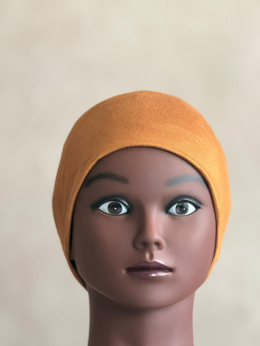 Bonnet Tube Jersey Coton Sous Hijab Camel