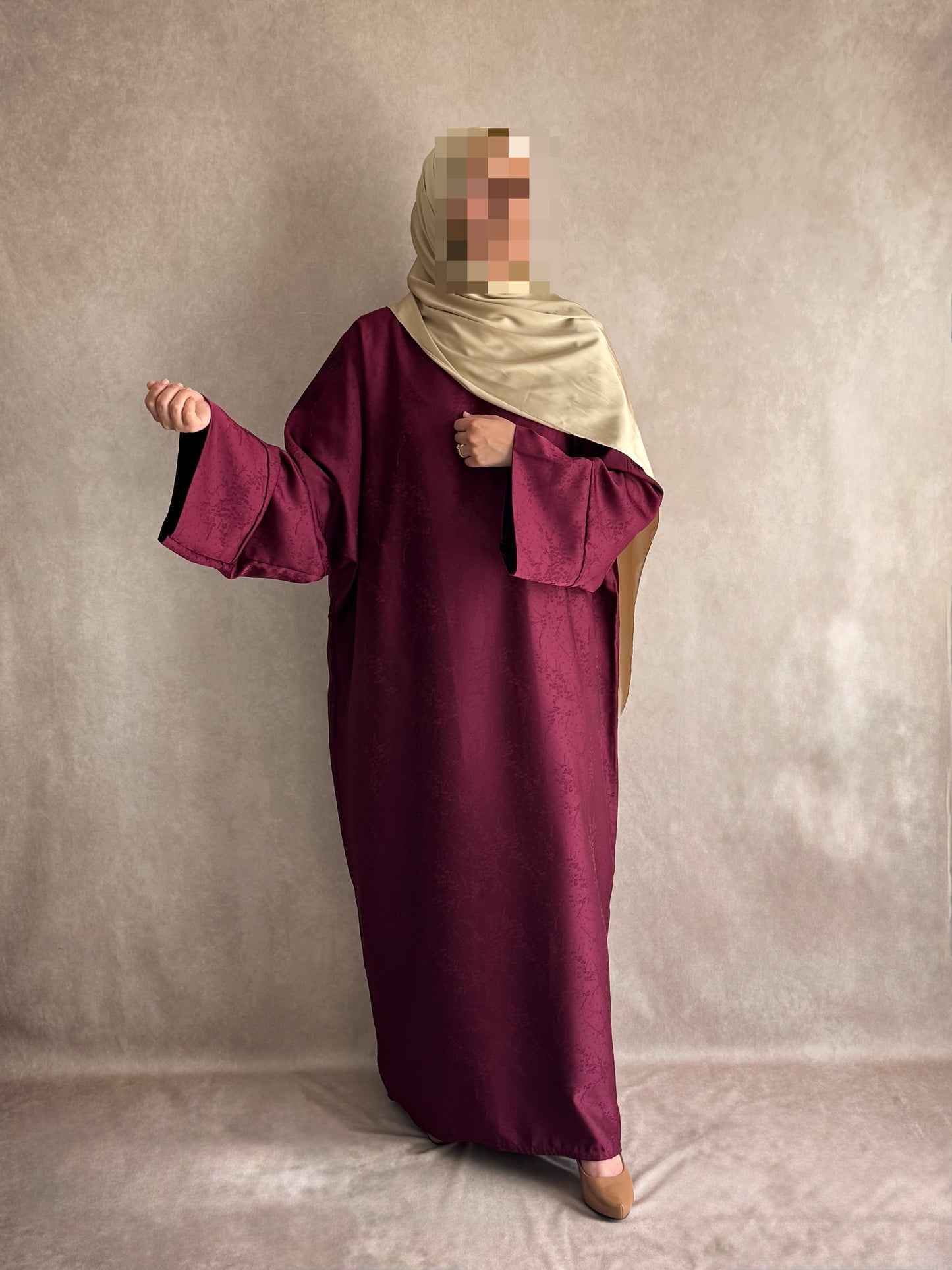 Abaya Mariam Rouge Bordeaux