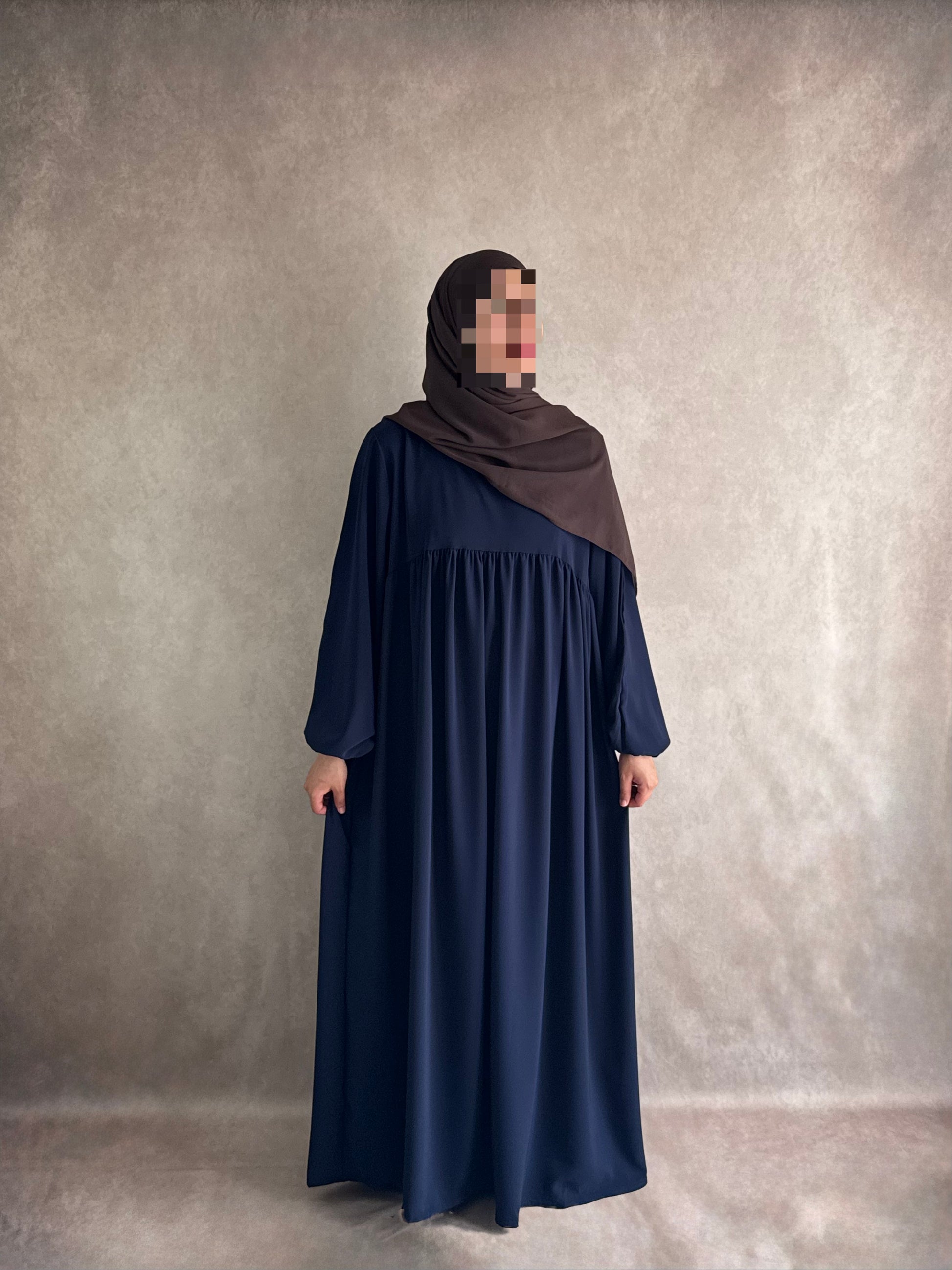 Abaya Soie de Médine Hayet Bleu Marine