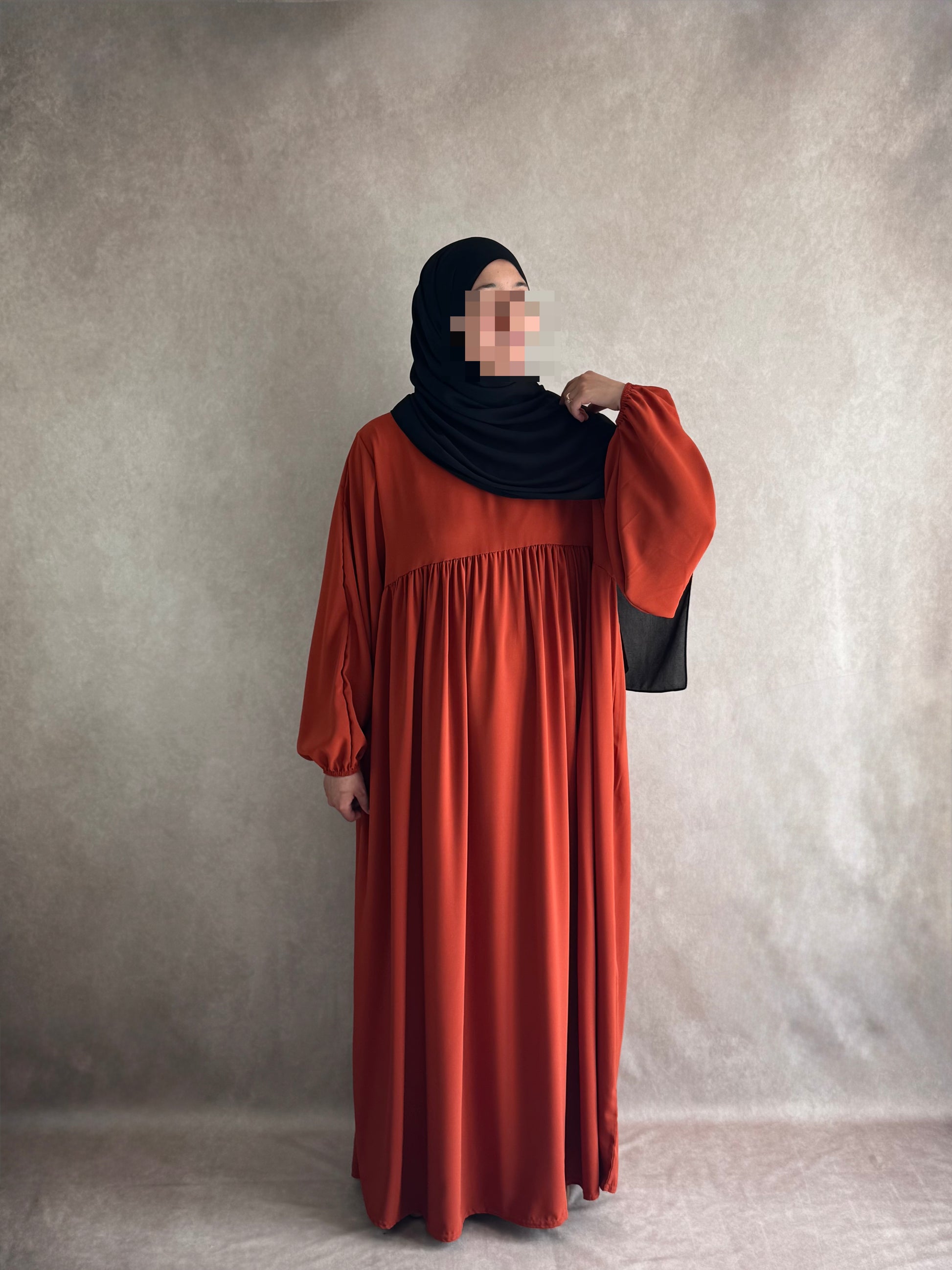 Abaya Soie de Médine Hayet Orange