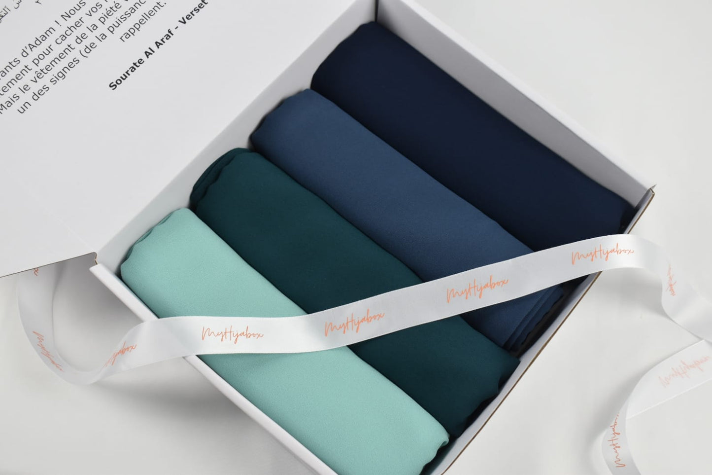 Box Hijabs Mousseline - Aqua x4 - Box Mousseline