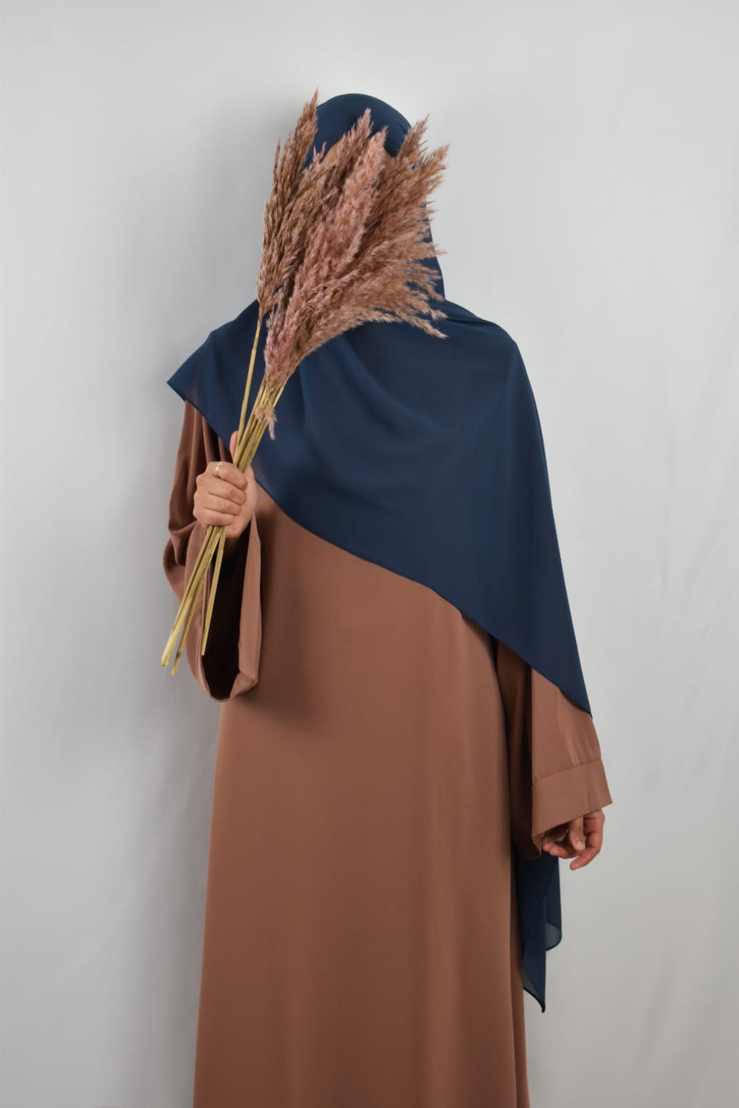 Hijab Mousseline Bleu Minéral