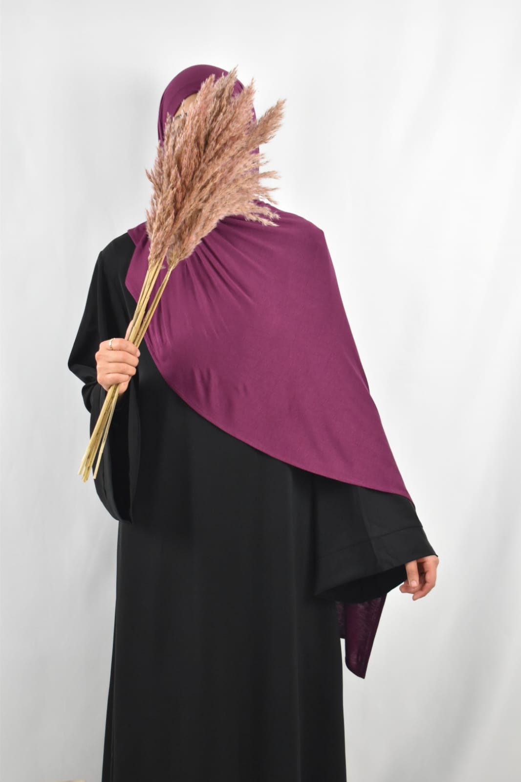 Hijab Jersey Coton Poupre