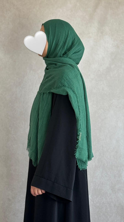 Hijab Coton Froissé Vert