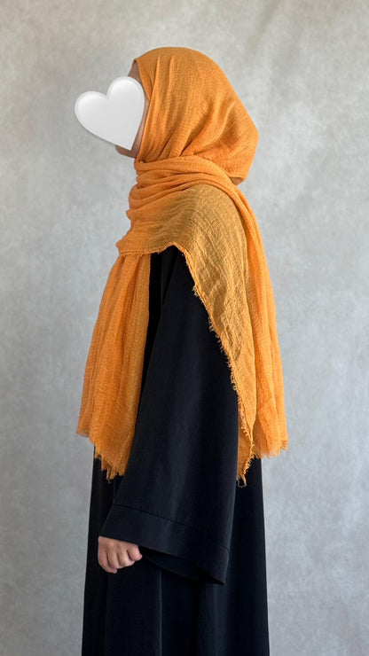 Hijab Coton Froissé Orange