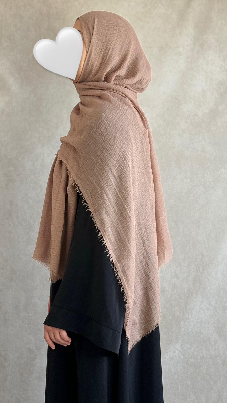 Hijab Coton Froissé Canelle