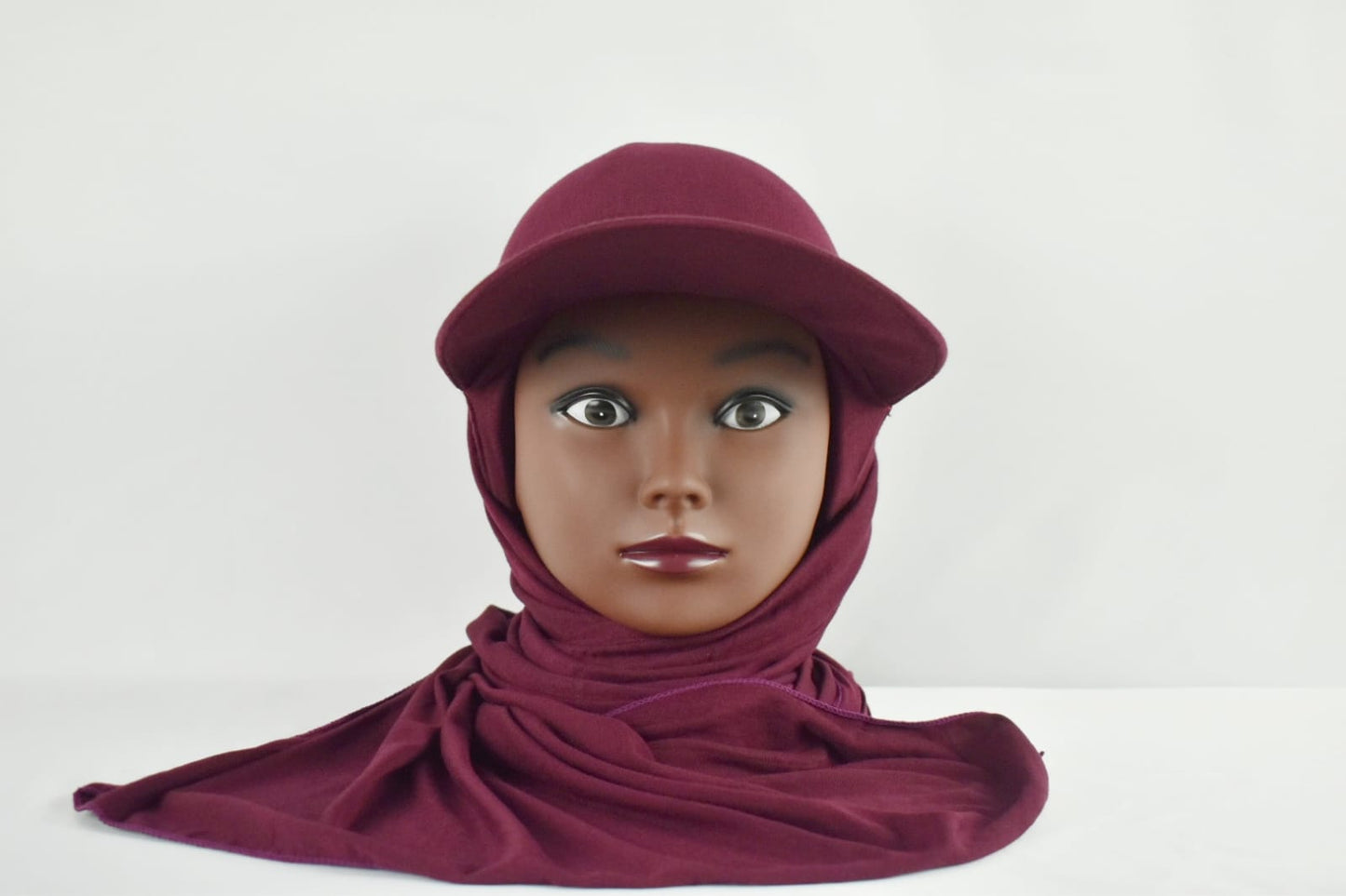 Hijab Casquette Jersey Bordeaux