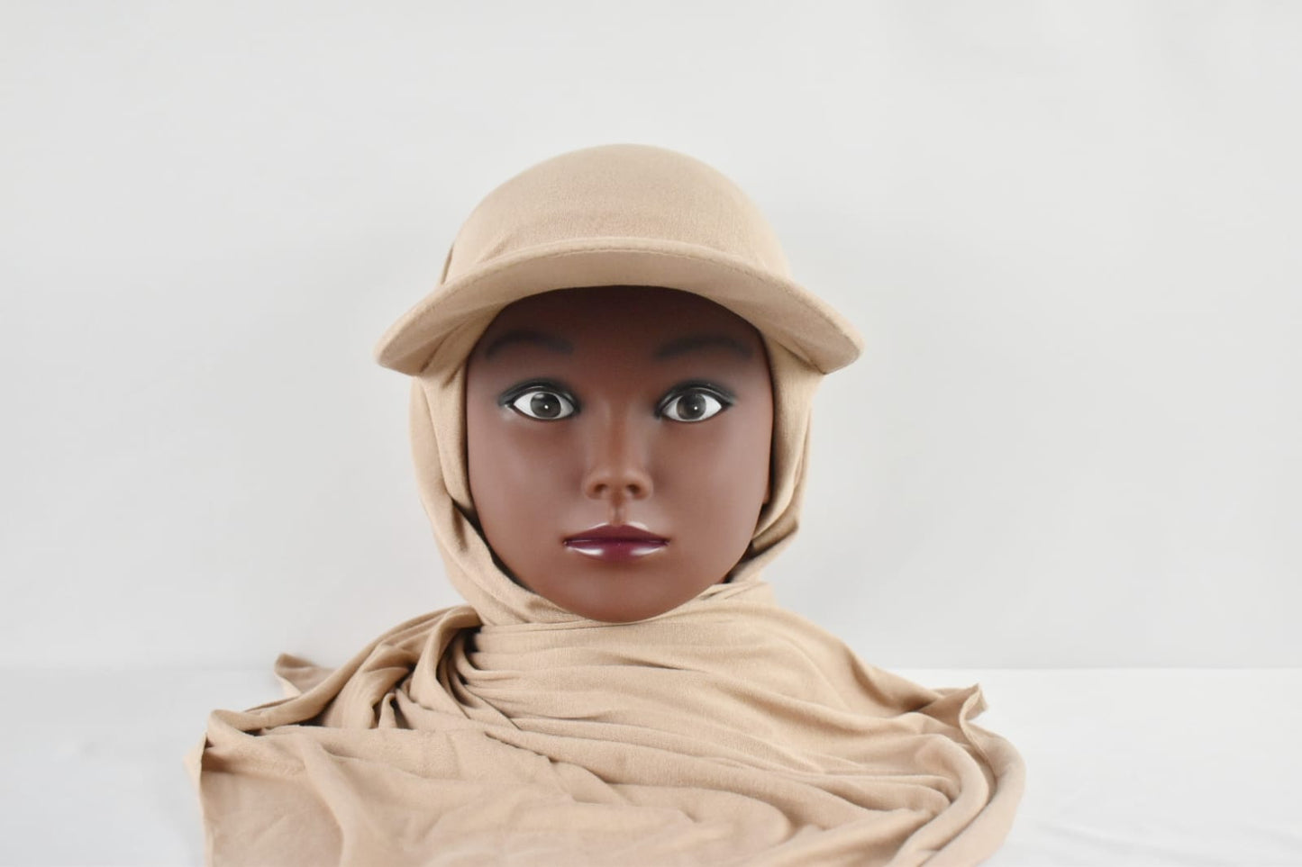 Hijab Casquette Jersey Marron clair