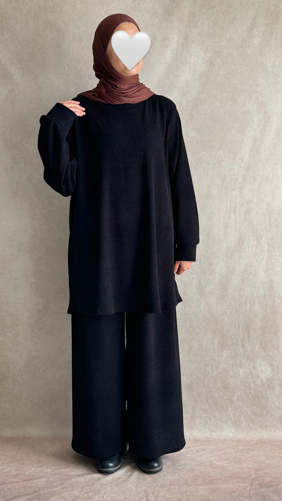 Ensemble Velours Côtelé Emina Noir