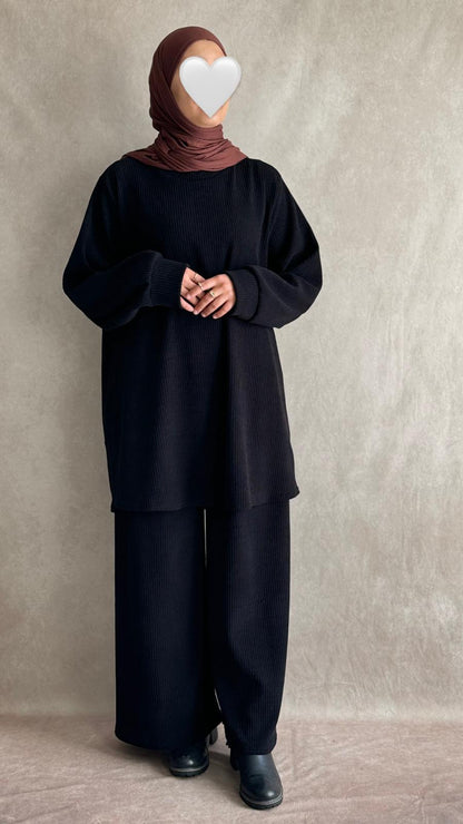 Ensemble Velours Côtelé Emina Noir