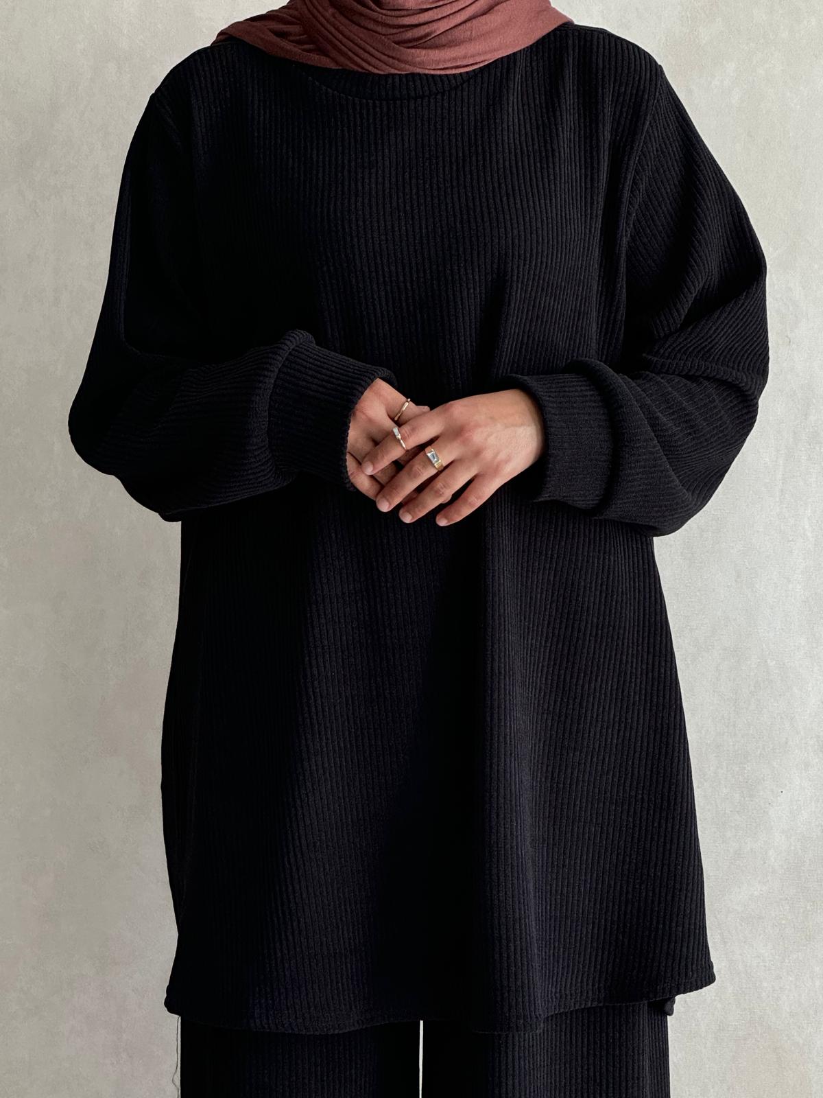 Ensemble Velours Côtelé Emina Noir