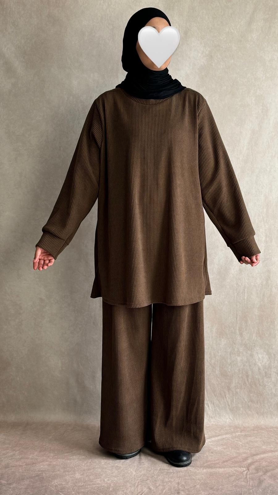 Ensemble Velours Côtelé Emina Marron clair