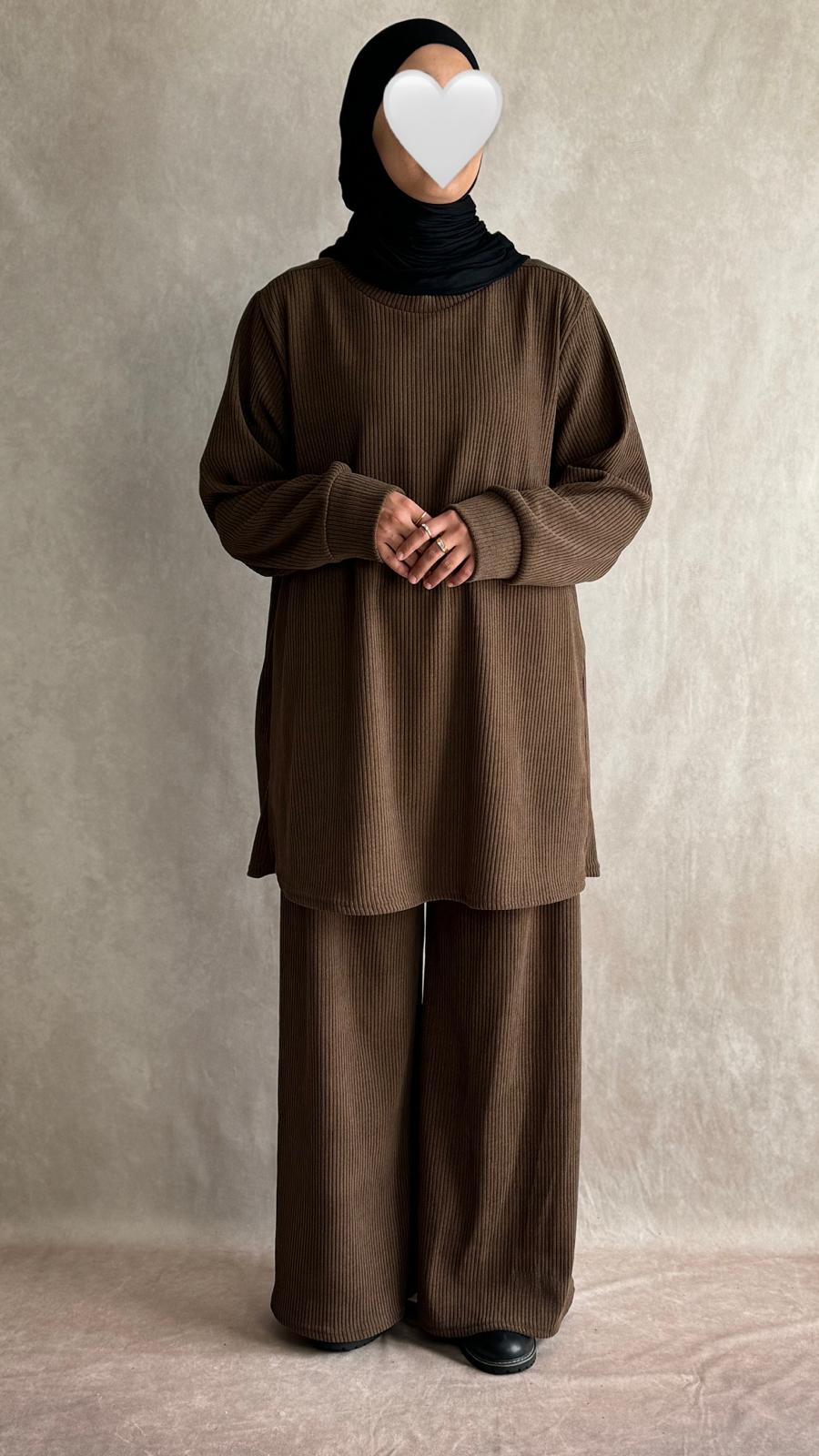 Ensemble Velours Côtelé Emina Marron clair