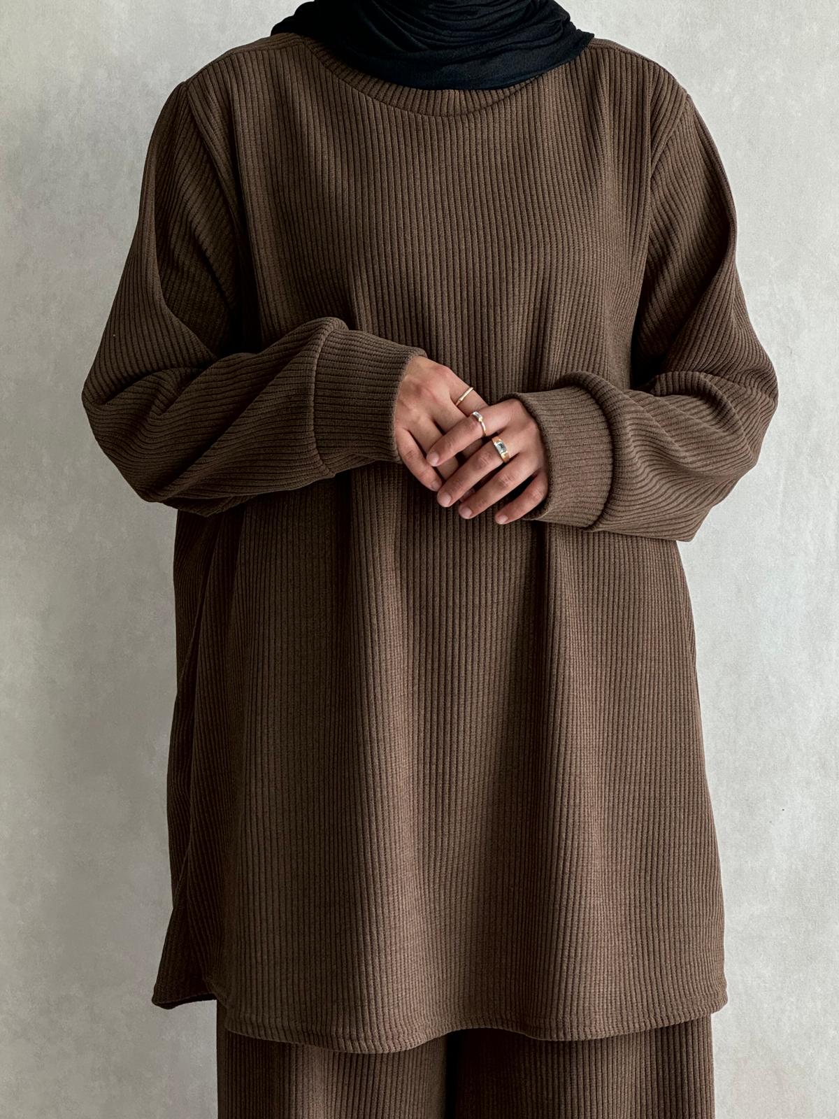 Ensemble Velours Côtelé Emina Marron clair