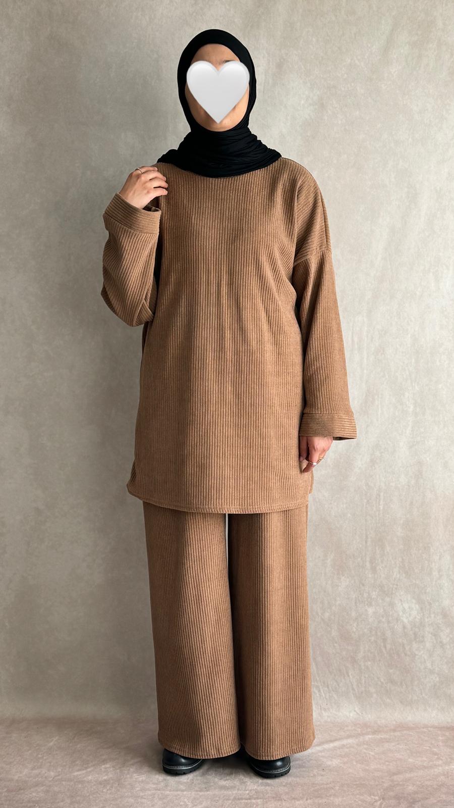 Ensemble Velours Côtelé Emina Mokka