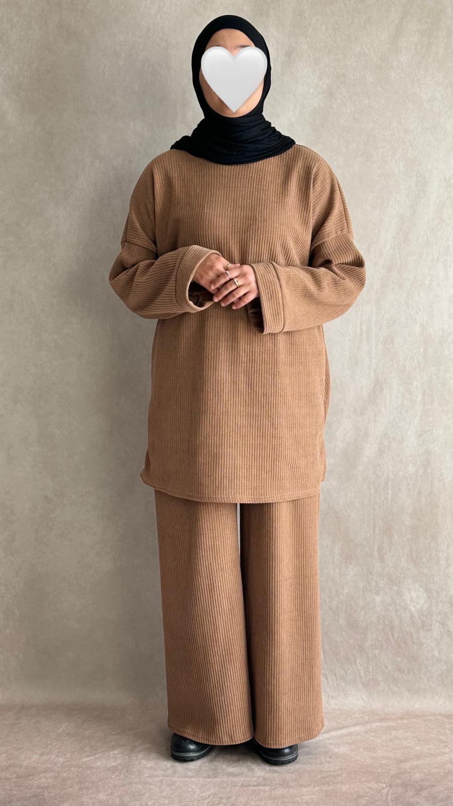 Ensemble Velours Côtelé Emina Mokka