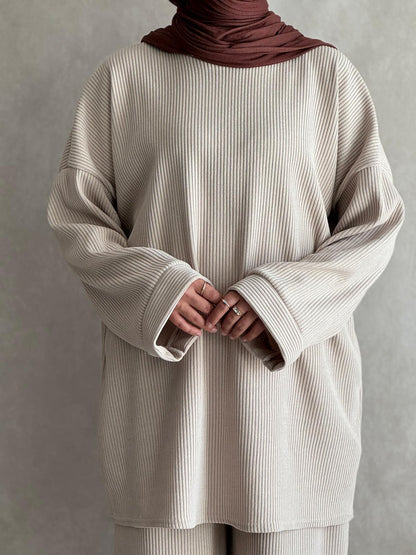 Ensemble Velours Côtelé Emina Beige