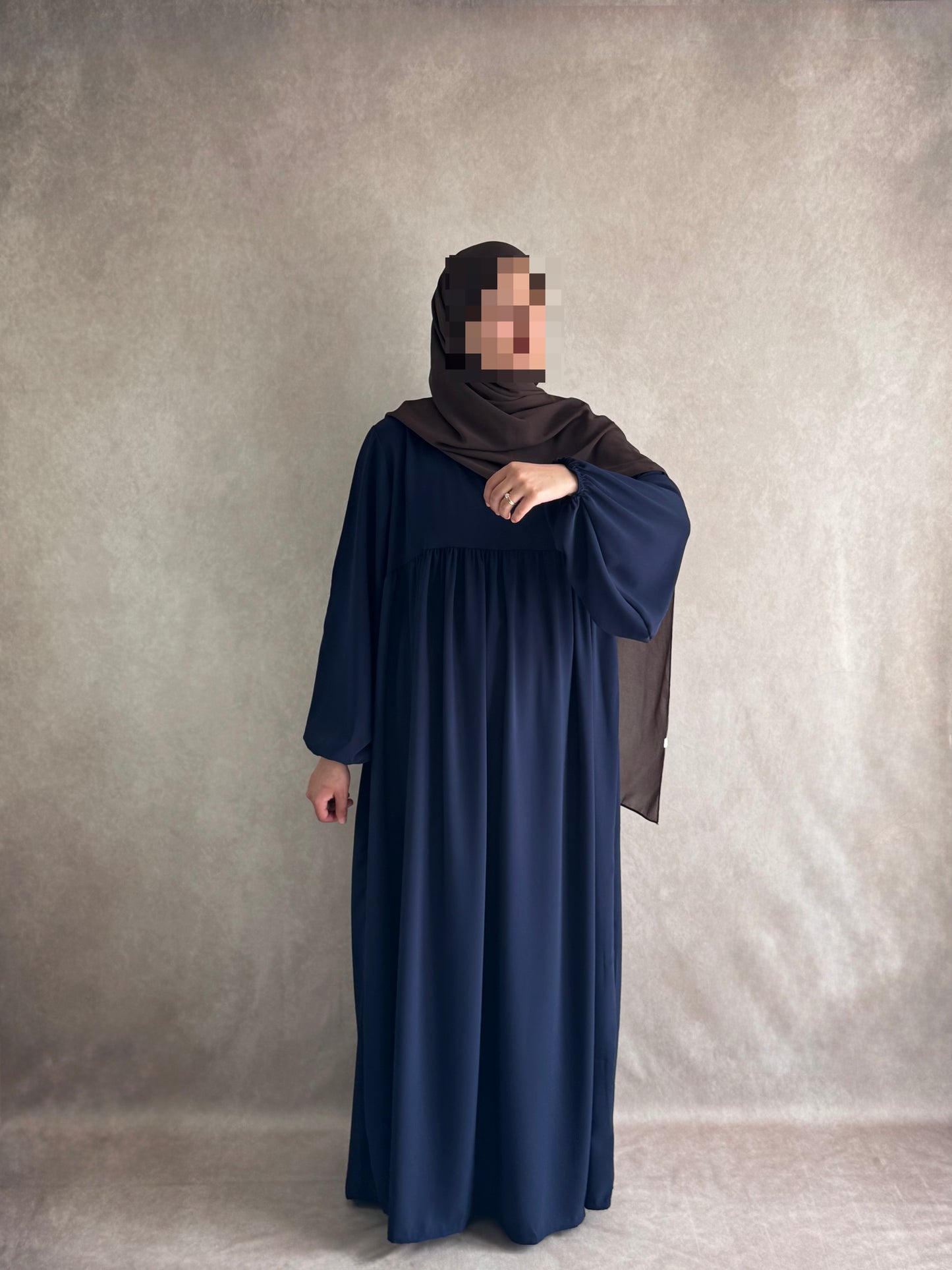 Abaya Soie de Médine Hayet Bleu Marine