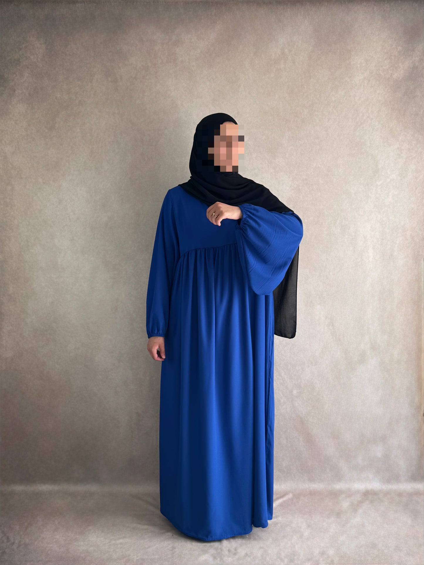 Abaya Soie de Médine Hayet Bleu Roi