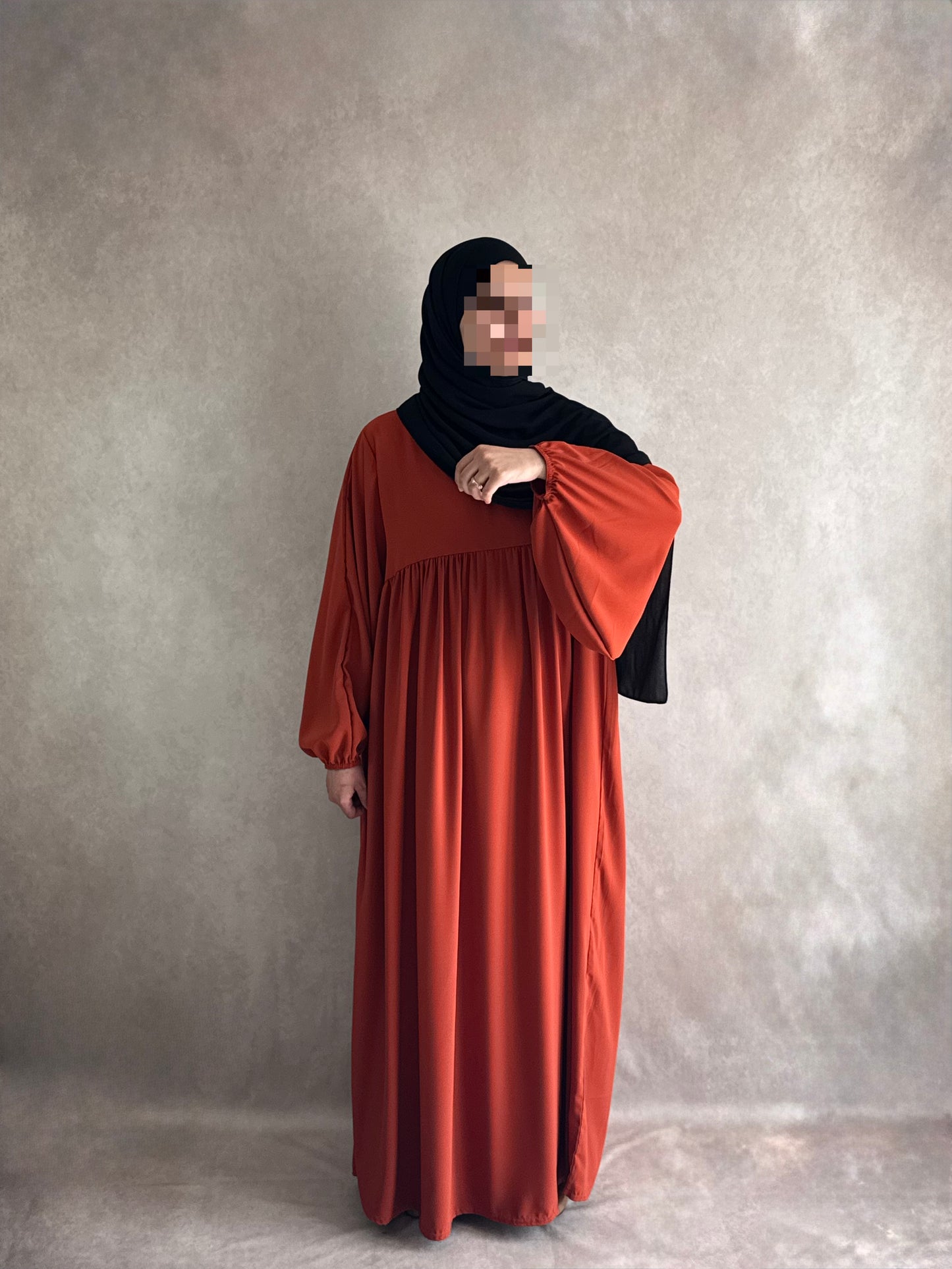 Abaya Soie de Médine Hayet Orange