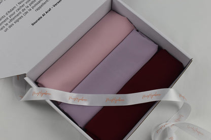 Box Hijabs Soie de Médine x3 Lilas