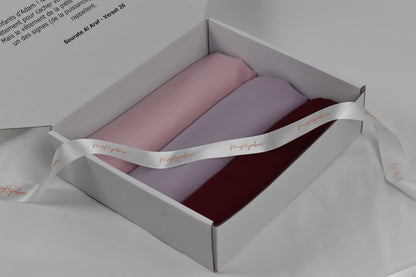 Box Hijabs Soie de Médine x3 Lilas