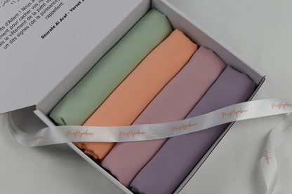 Box Hijabs Soie de Médine x4 Pastel