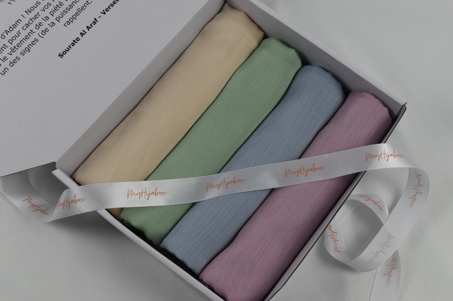 Box Hijabs Satin Plissé x4 Pastel