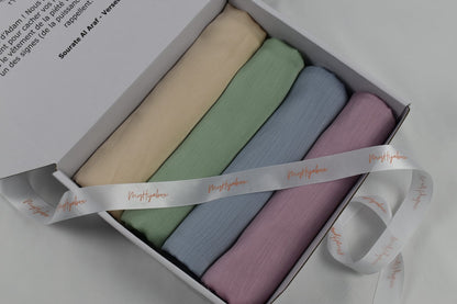Box Hijabs Satin Plissé x4 Pastel