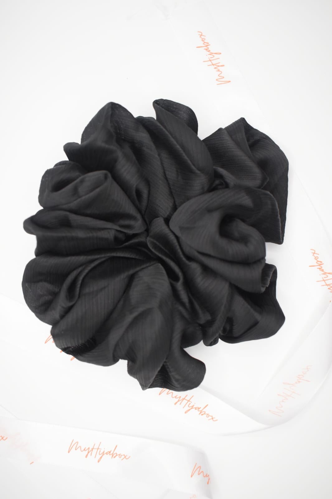 Chouchou satin plissé noir