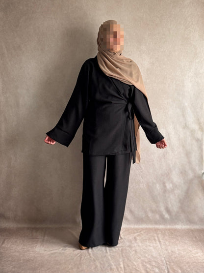 Ensemble effet lin Sarah Noir