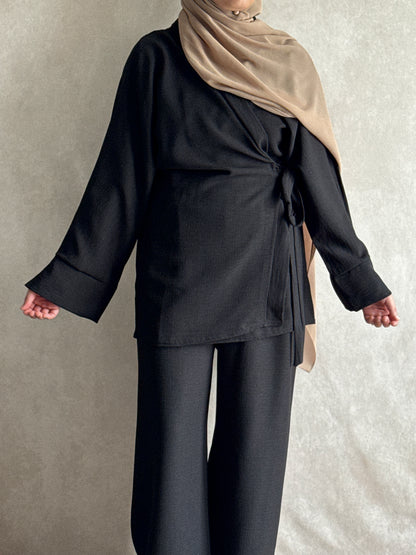 Ensemble effet lin Sarah Noir