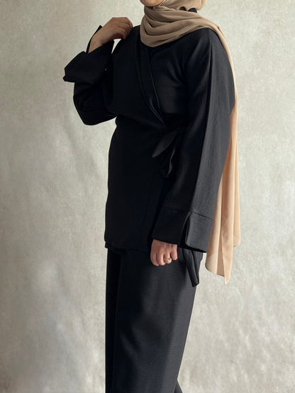 Ensemble effet lin Sarah Noir